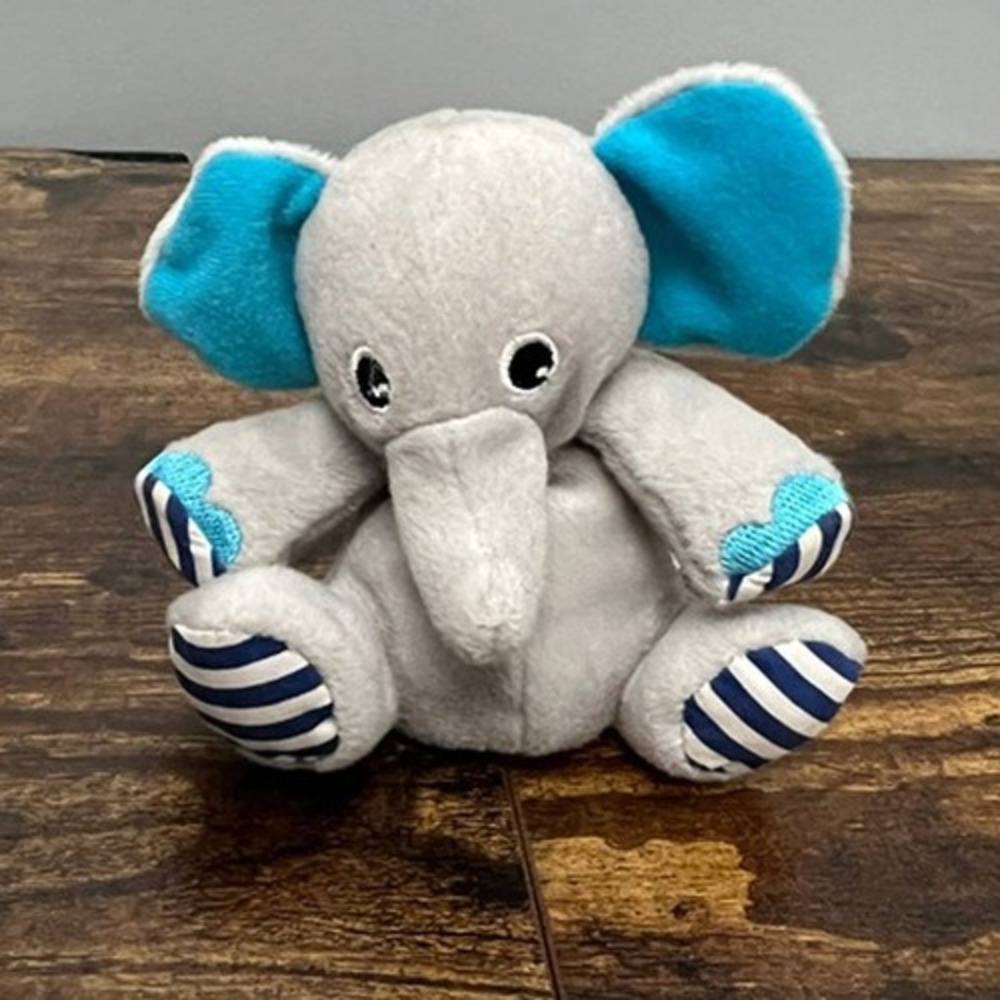Garanimals Elephant Gray Blue Striped Small Plush